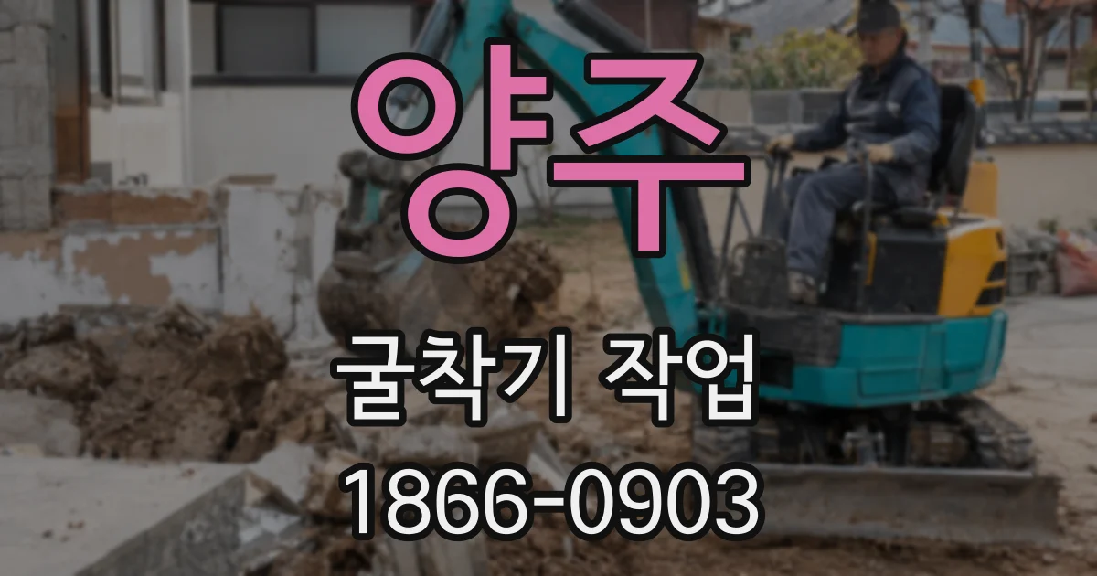 양주 굴착기 작업
