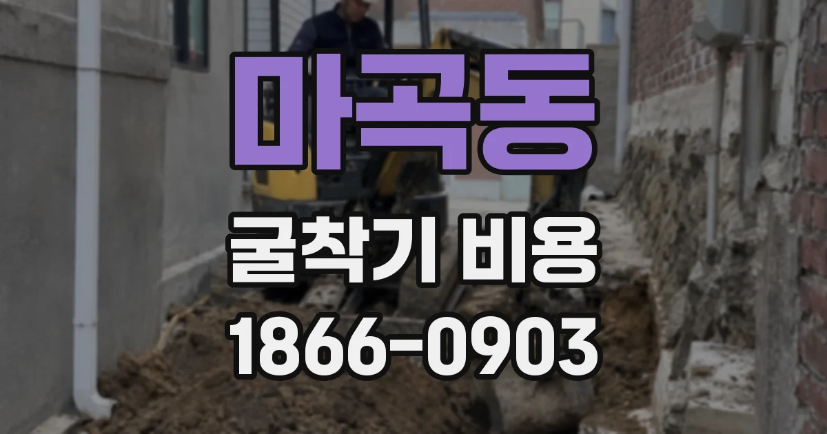 마곡동 굴착기 비용