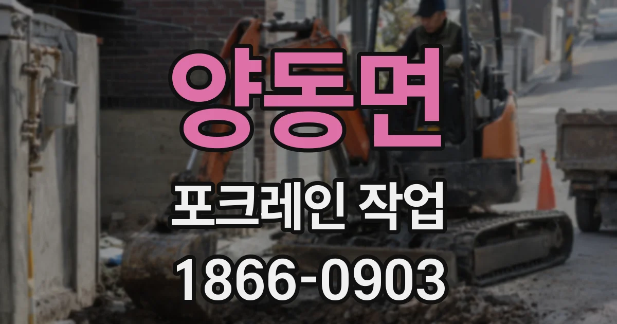 양동면 포크레인 작업