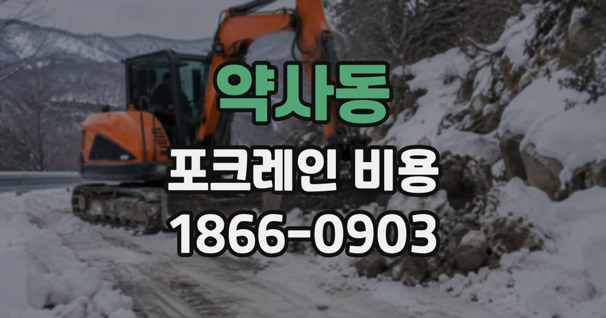 약사동 포크레인비용