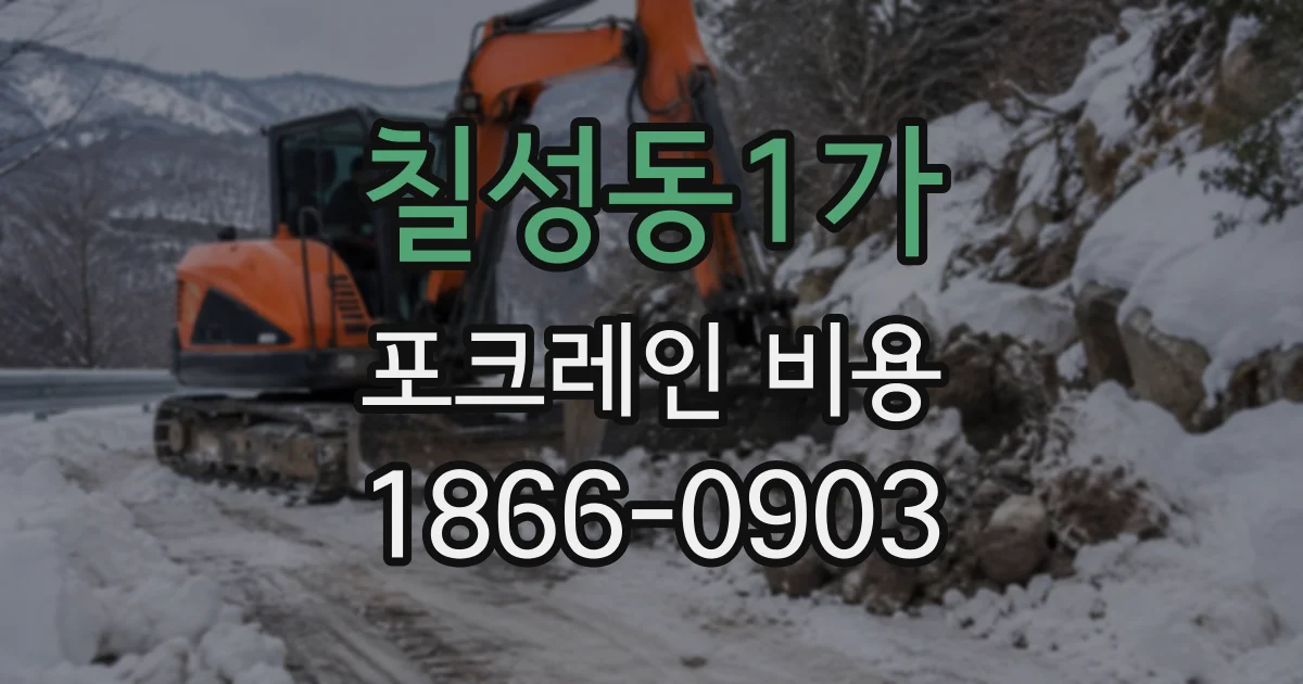 칠성동1가 포크레인비용