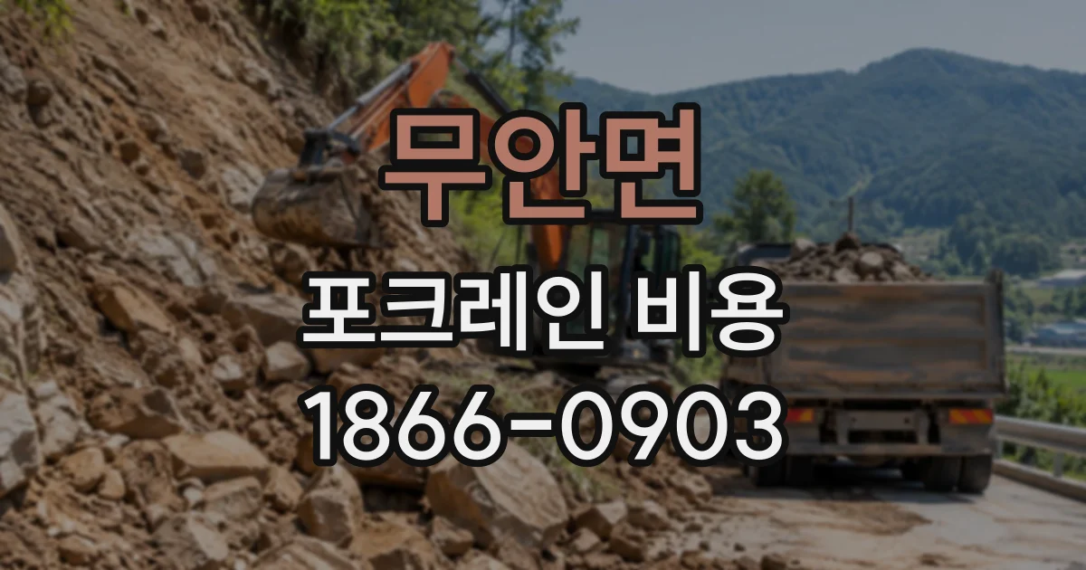 무안면 포크레인비용