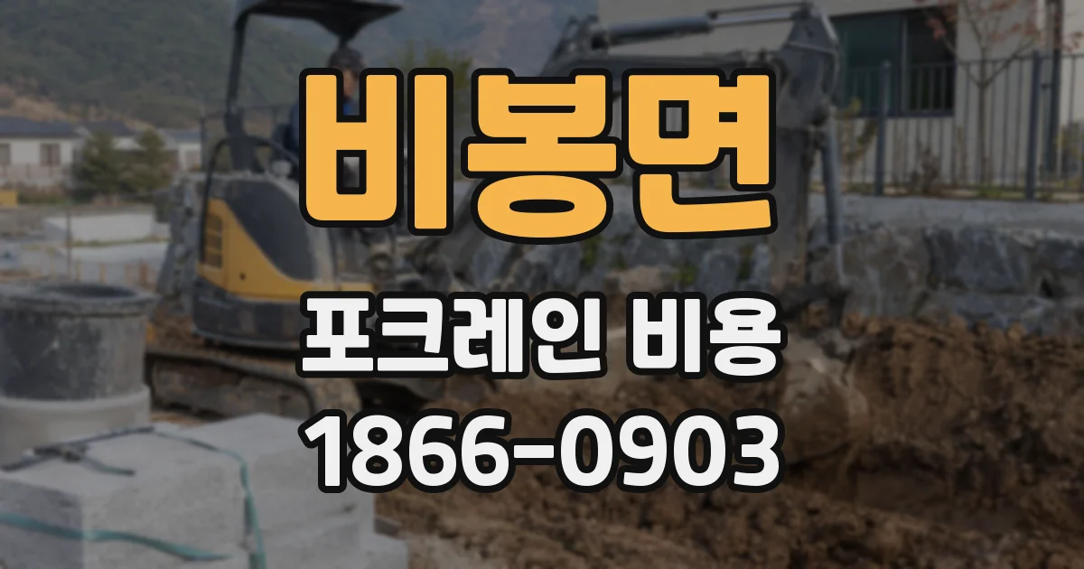 비봉면 포크레인 비용