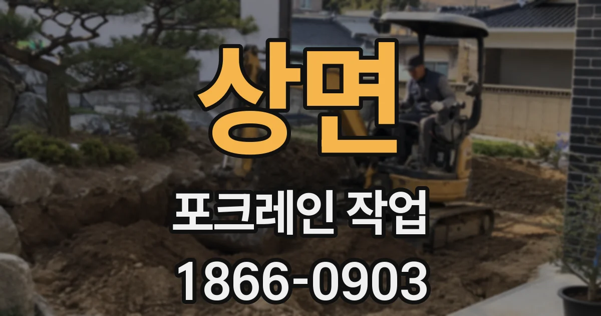 상면 포크레인 작업