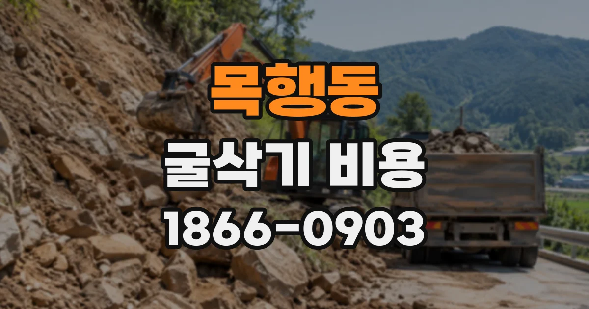 목행동 굴삭기비용
