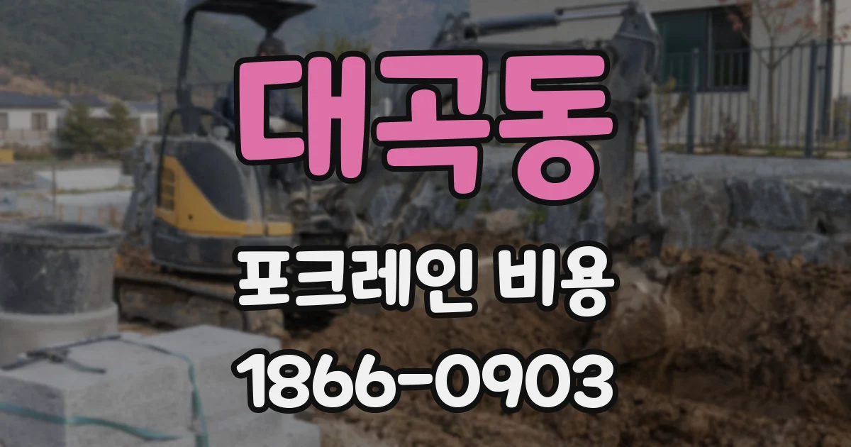 대곡동 포크레인 비용