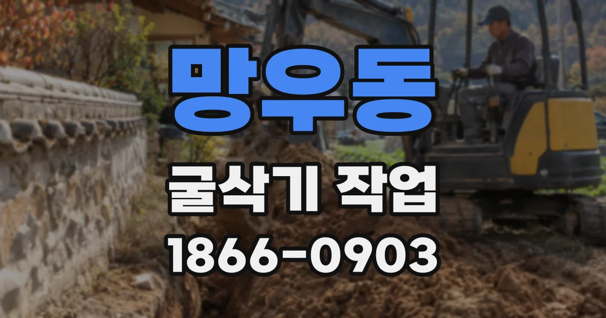 망우동 굴삭기 작업