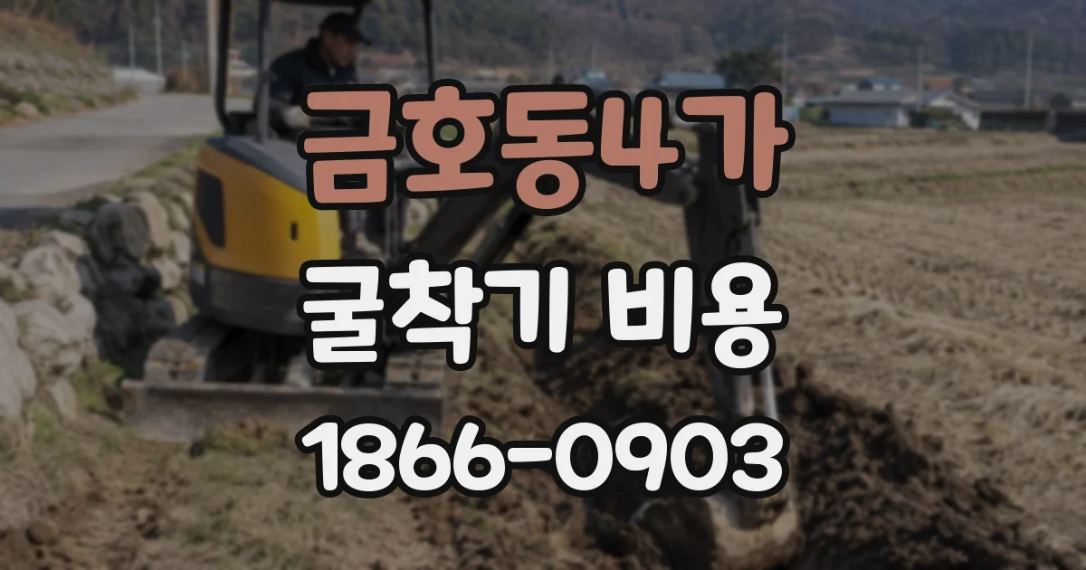 금호동4가 굴착기 비용