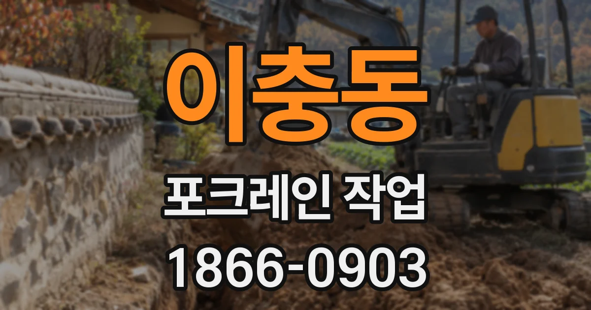 이충동 포크레인 작업