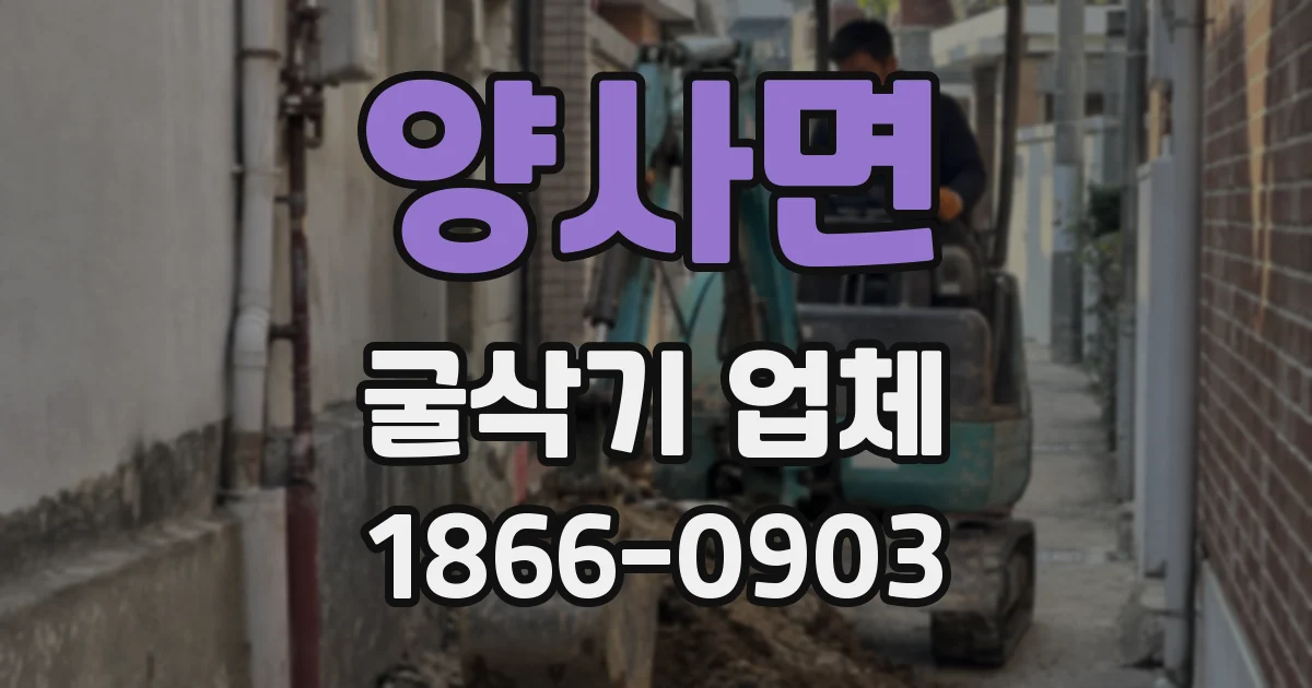 양사면 굴삭기 업체