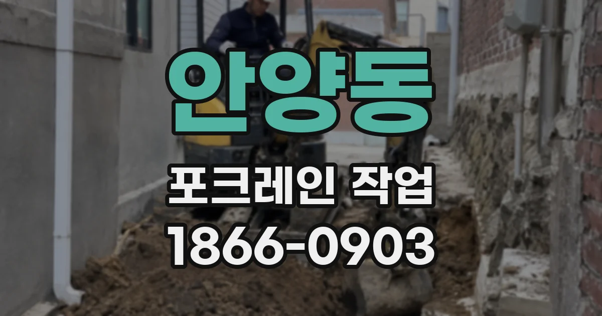 안양동 포크레인 작업