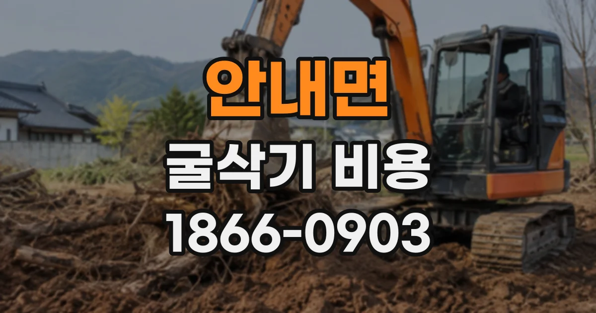 안내면 굴삭기비용