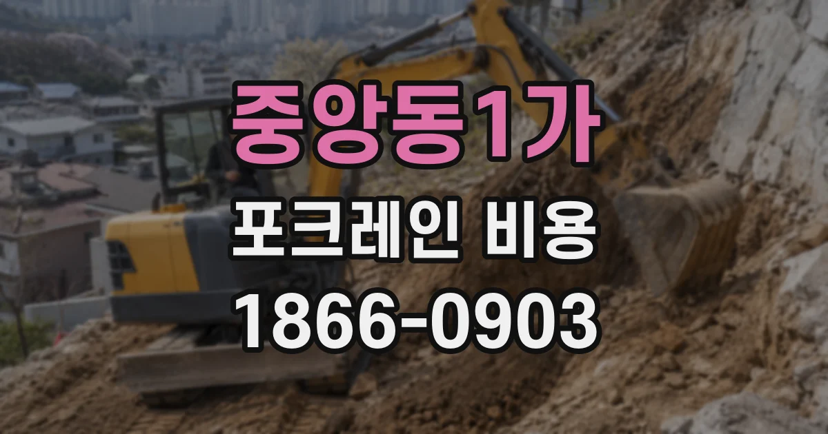 중앙동1가 포크레인 비용