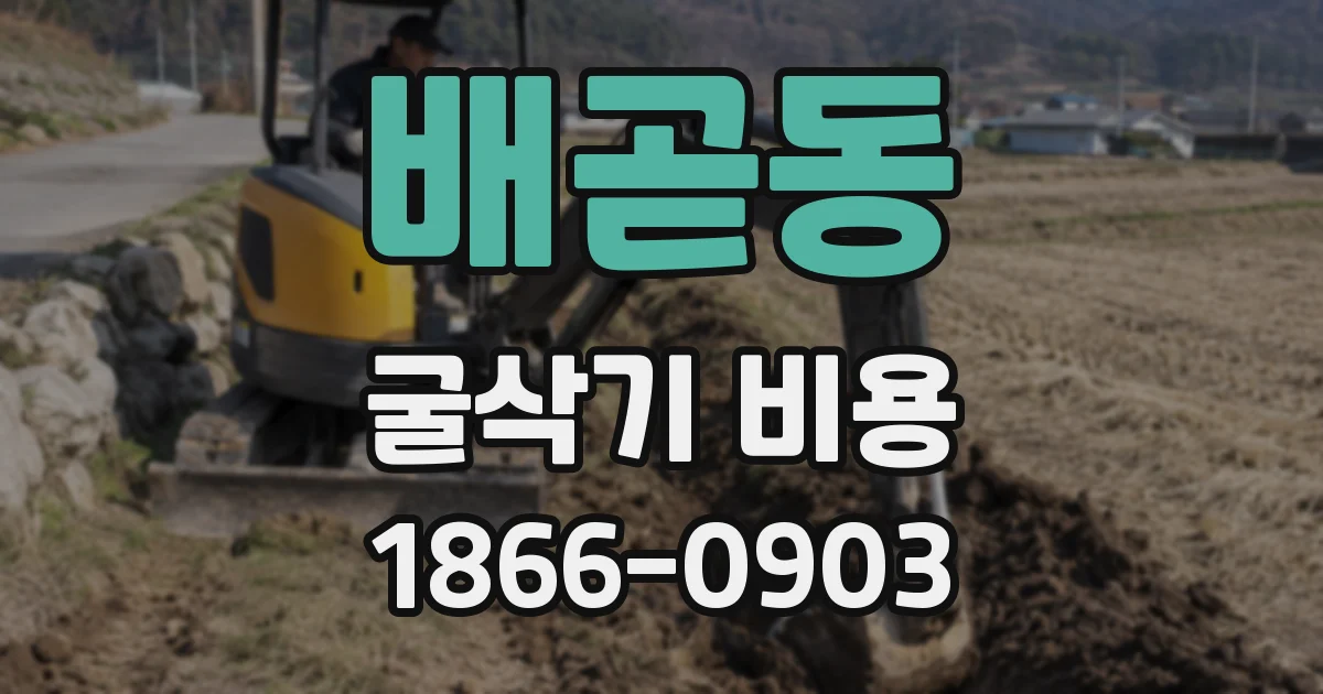 배곧동 굴삭기 비용