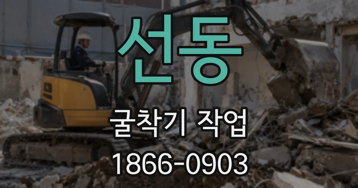 선동 굴착기 작업