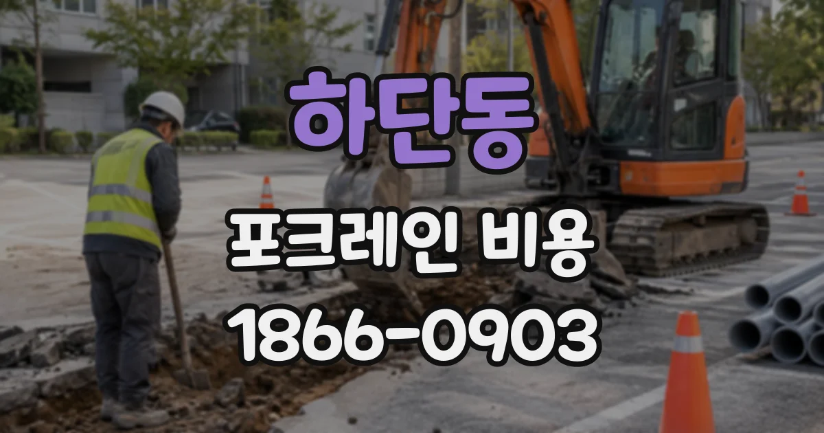 하단동 포크레인비용