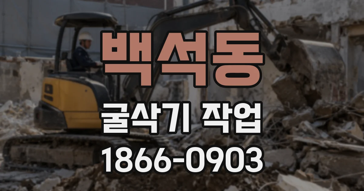 백석동 굴삭기 작업