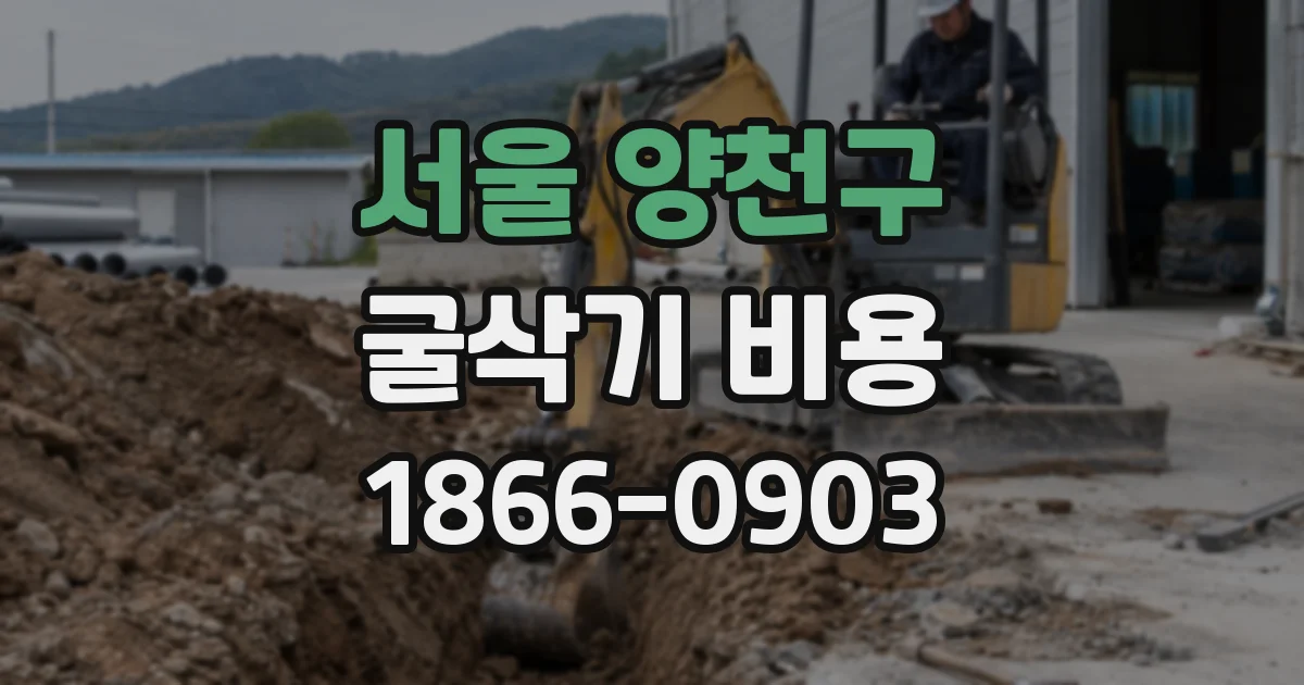 서울 양천구 굴삭기 비용