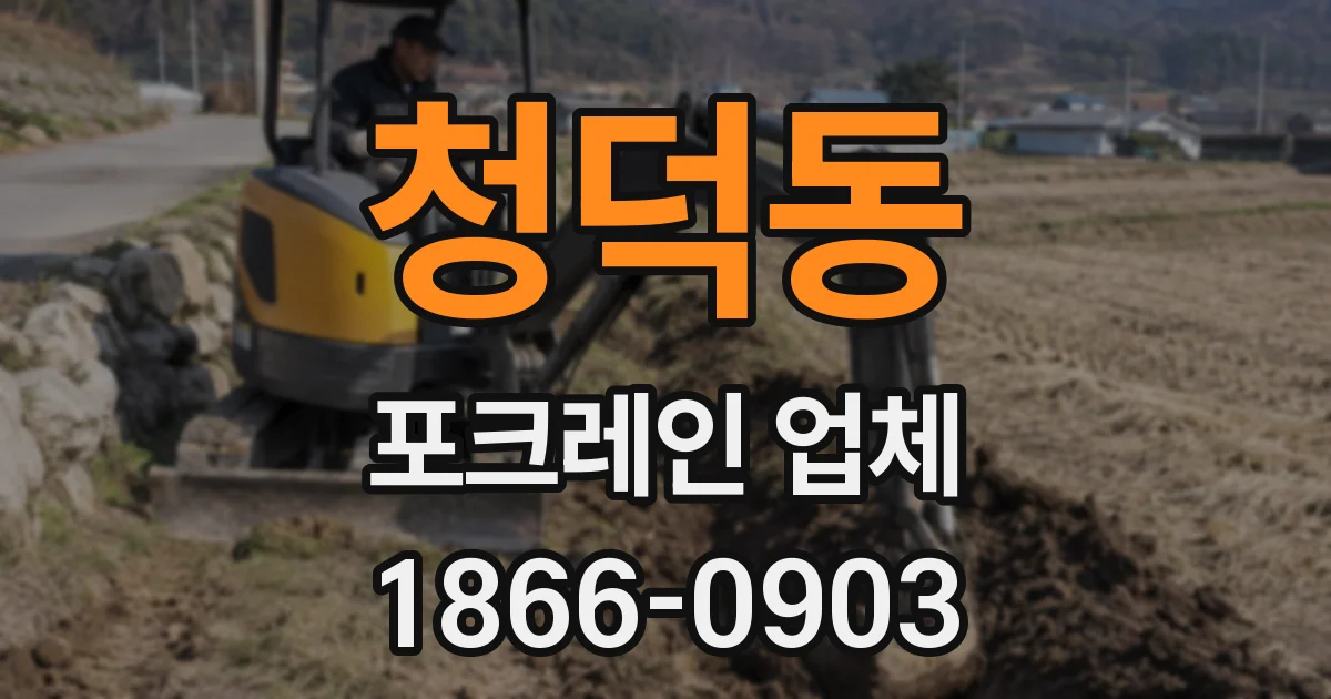 청덕동 포크레인 업체