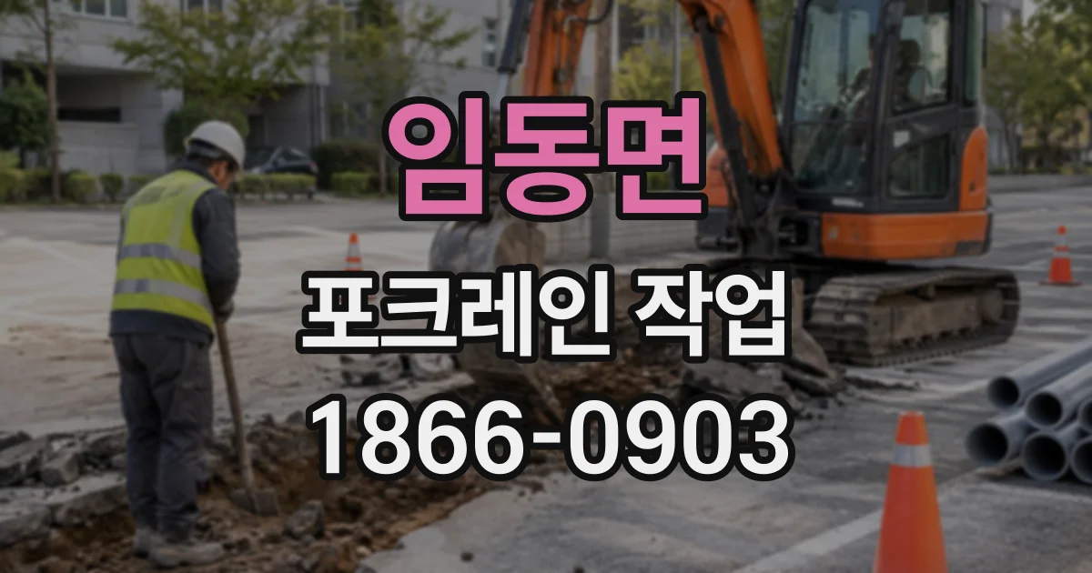 임동면 포크레인작업