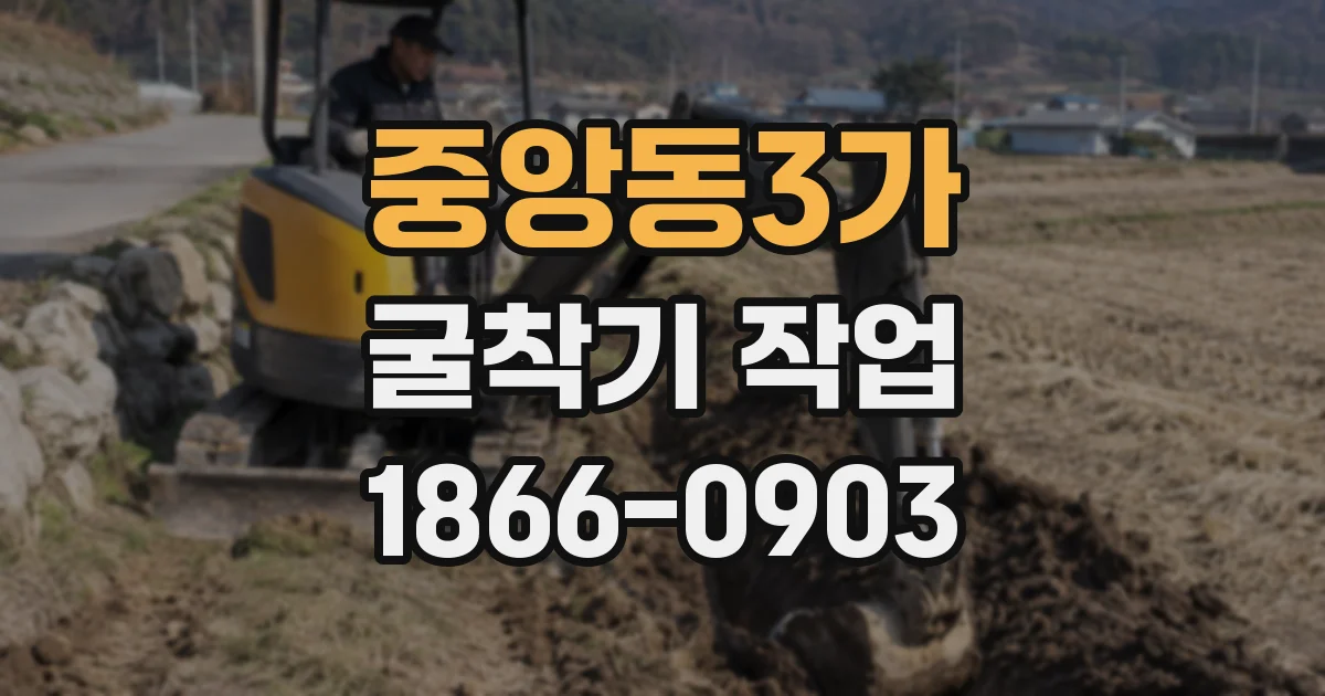 중앙동3가 굴착기 작업