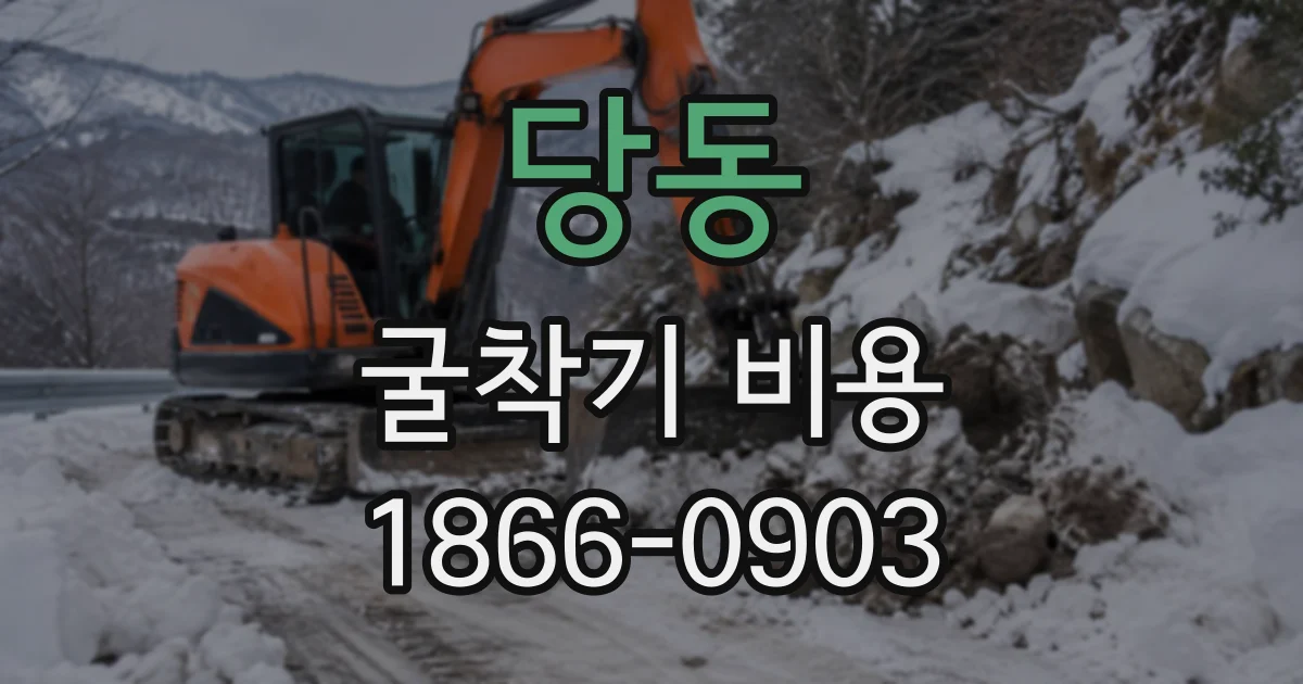 당동 굴착기비용