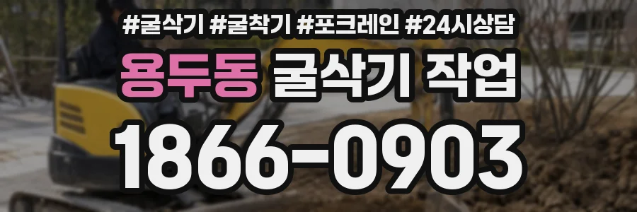 용두동 굴삭기 작업