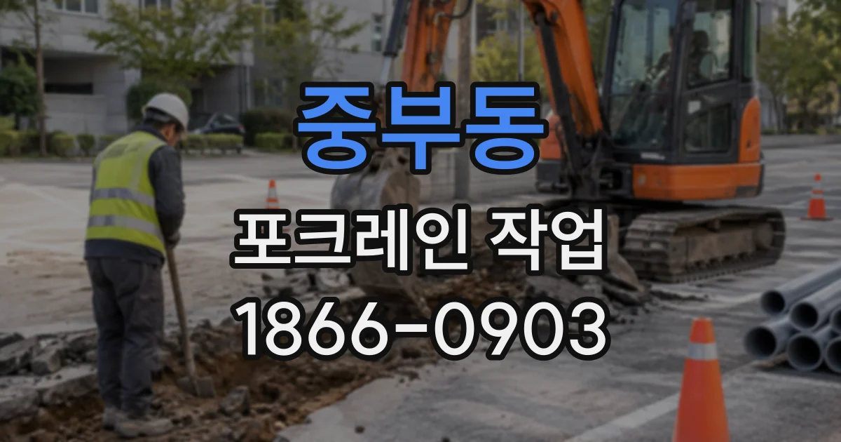 중부동 포크레인작업