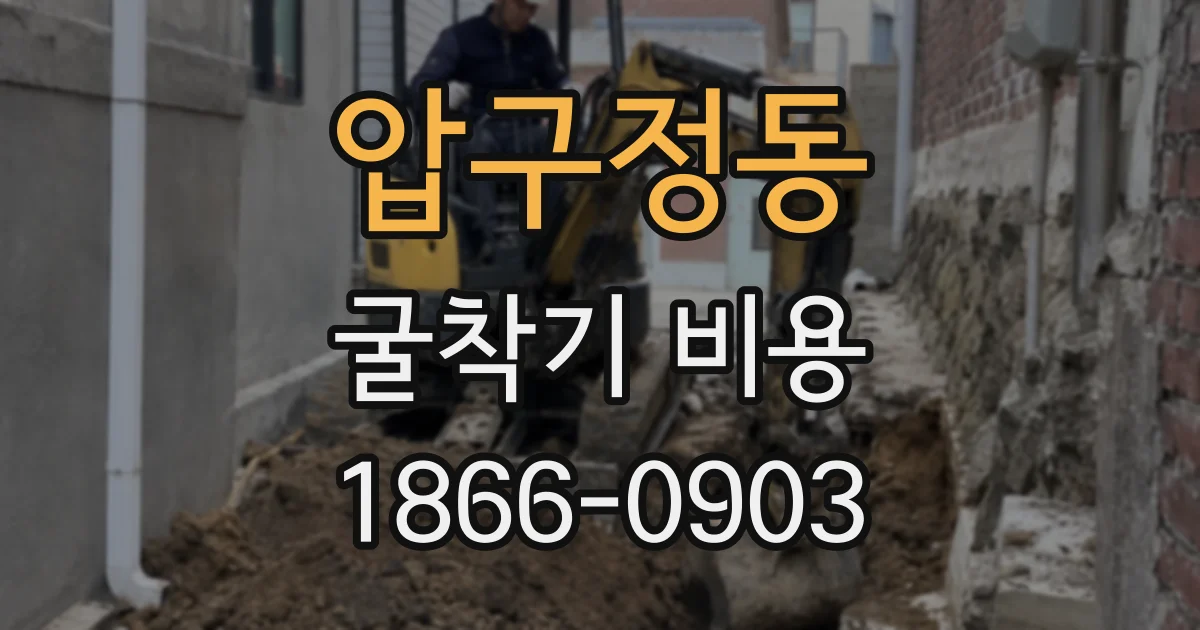 압구정동 굴착기 비용