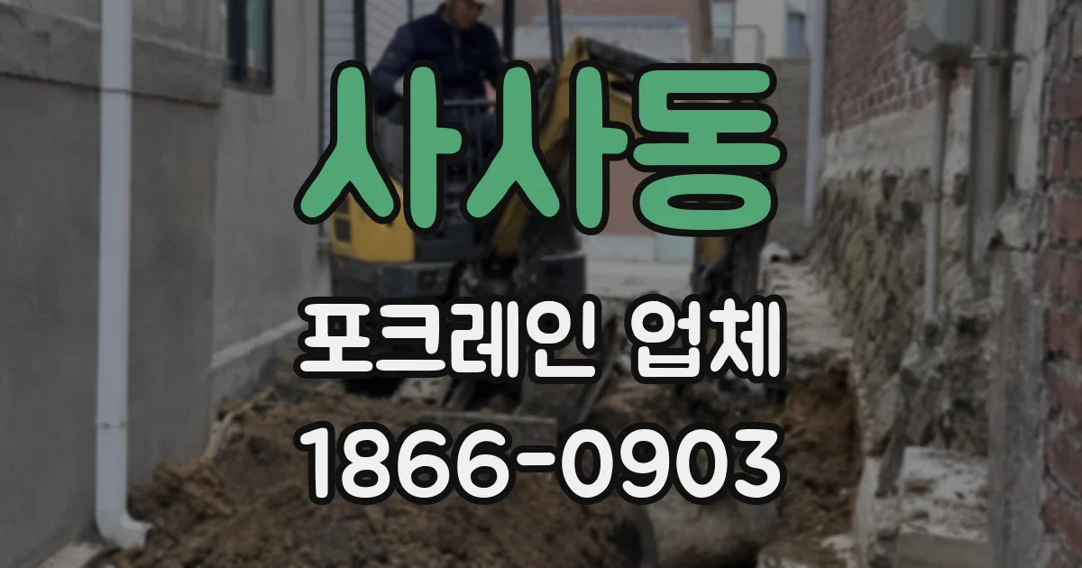 사사동 포크레인 업체