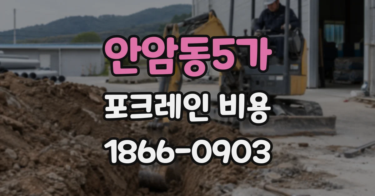 안암동5가 포크레인 비용