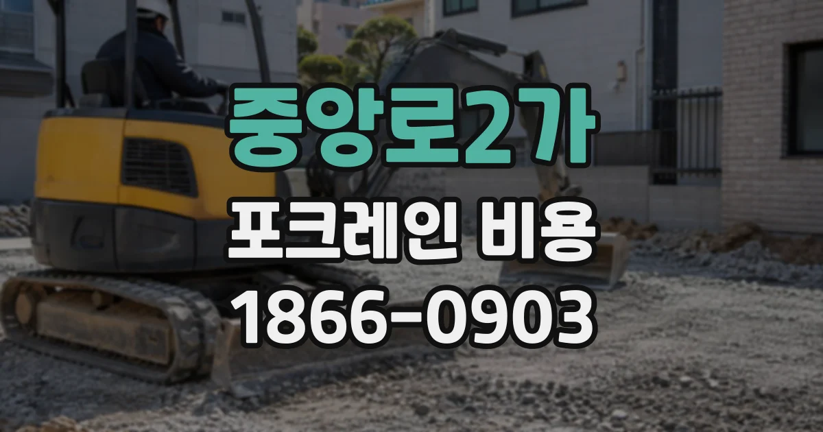 중앙로2가 포크레인비용