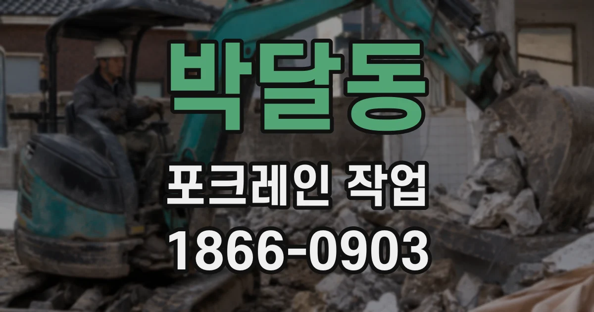 박달동 포크레인 작업