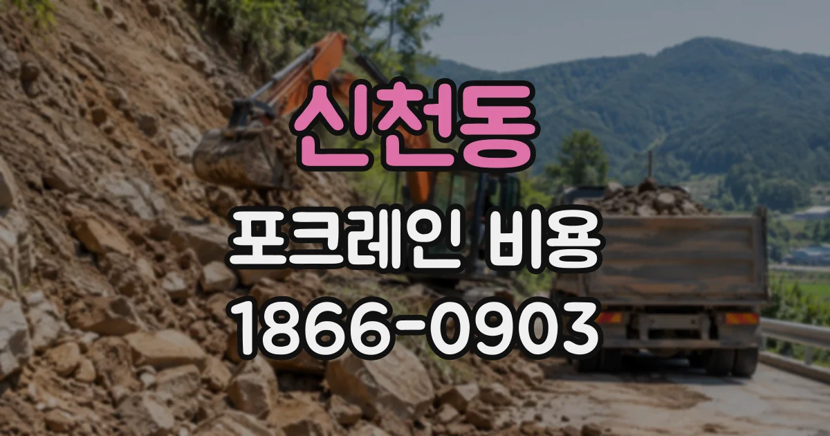 신천동 포크레인비용
