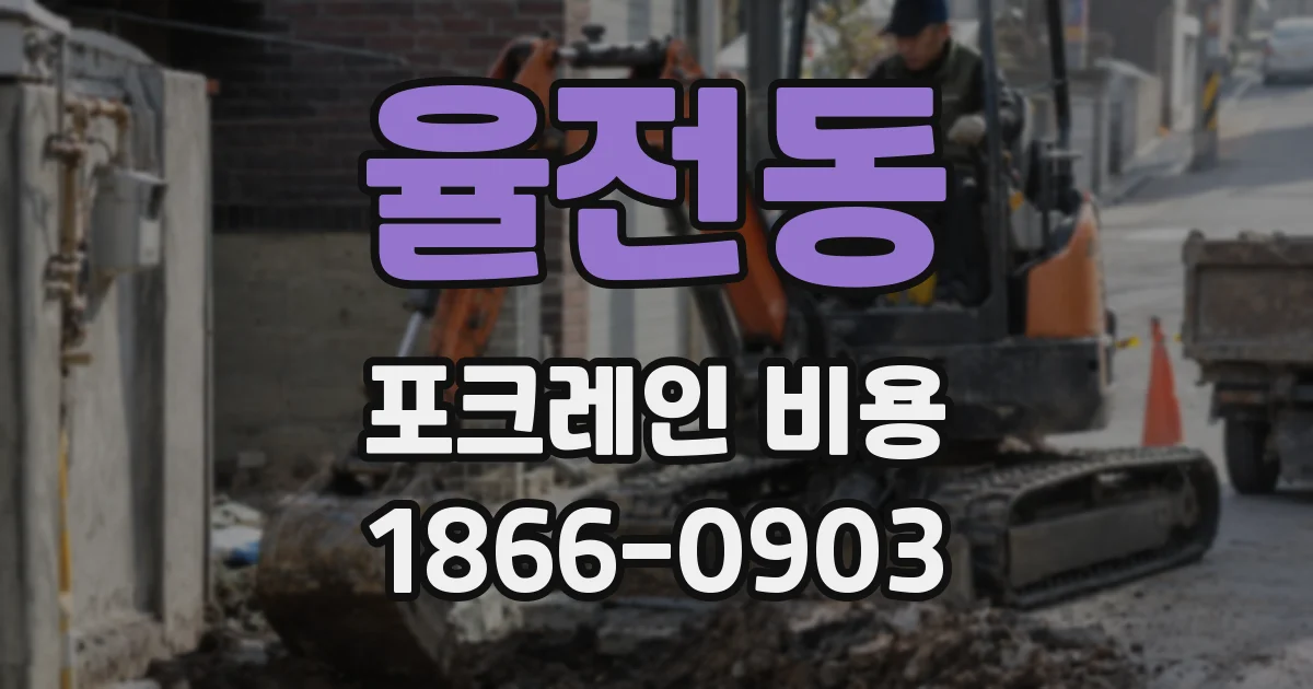 율전동 포크레인 비용