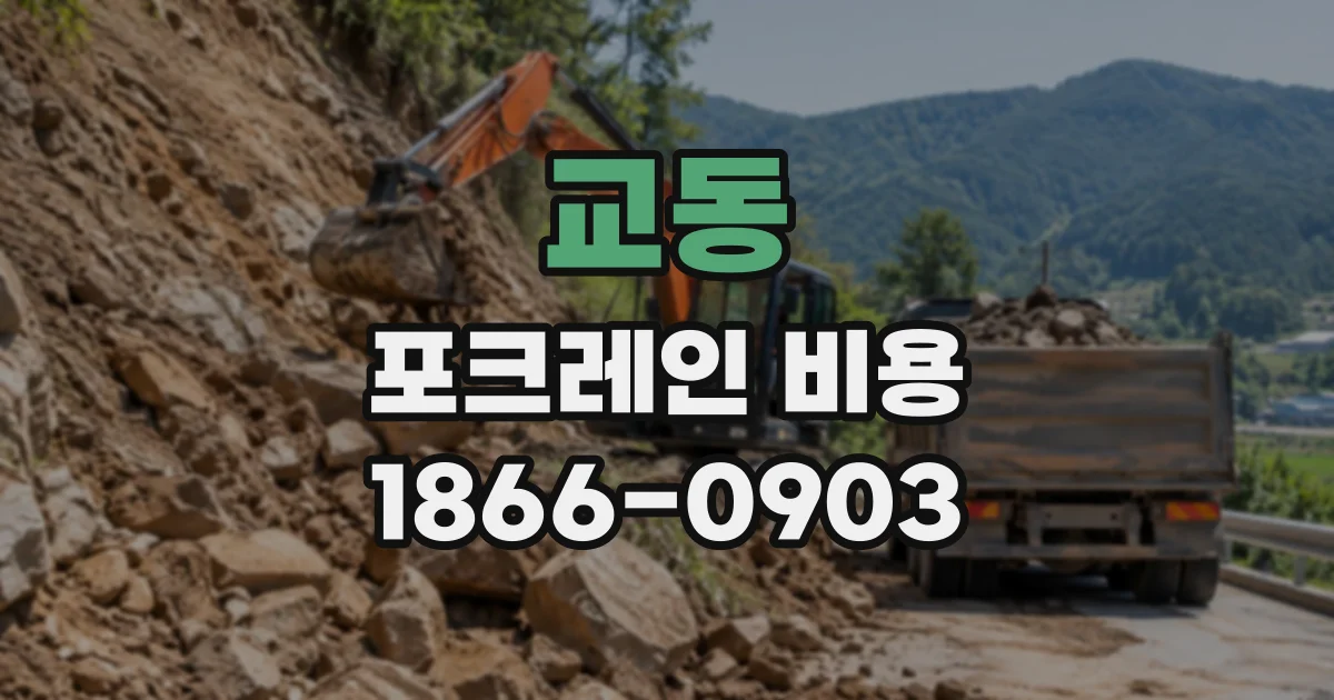 교동 포크레인비용