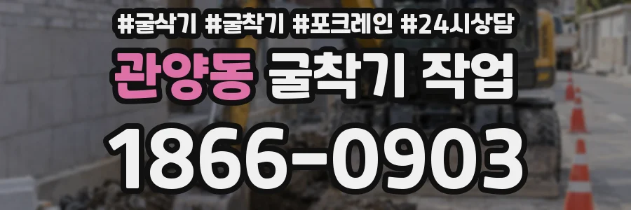 관양동 굴착기 작업