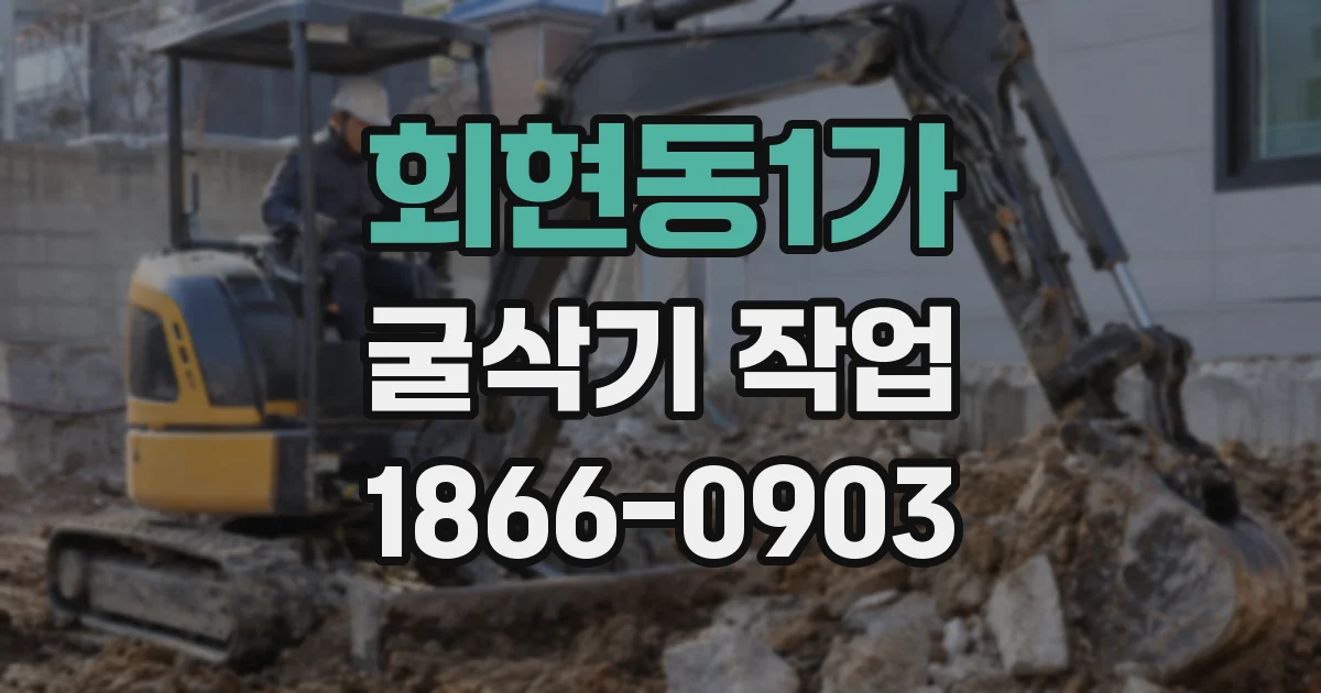 회현동1가 굴삭기 작업