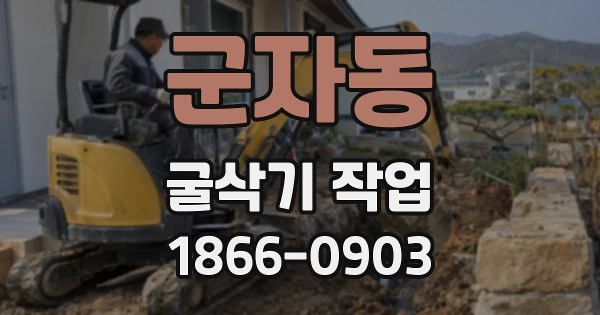 군자동 굴삭기 작업