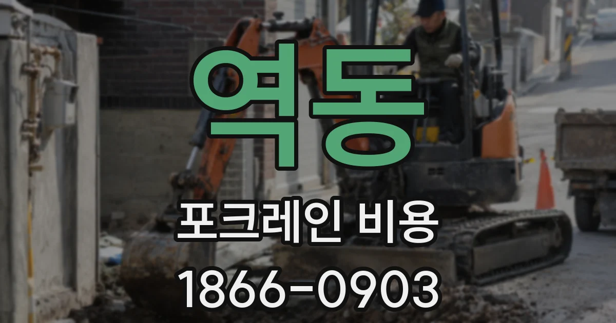 역동 포크레인 비용