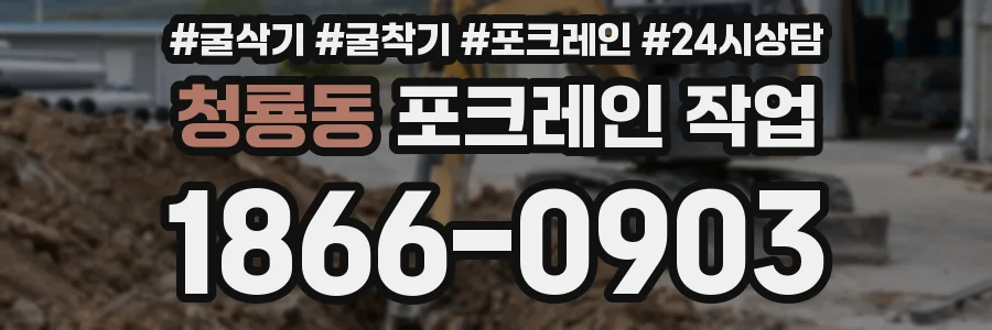 청룡동 포크레인 작업