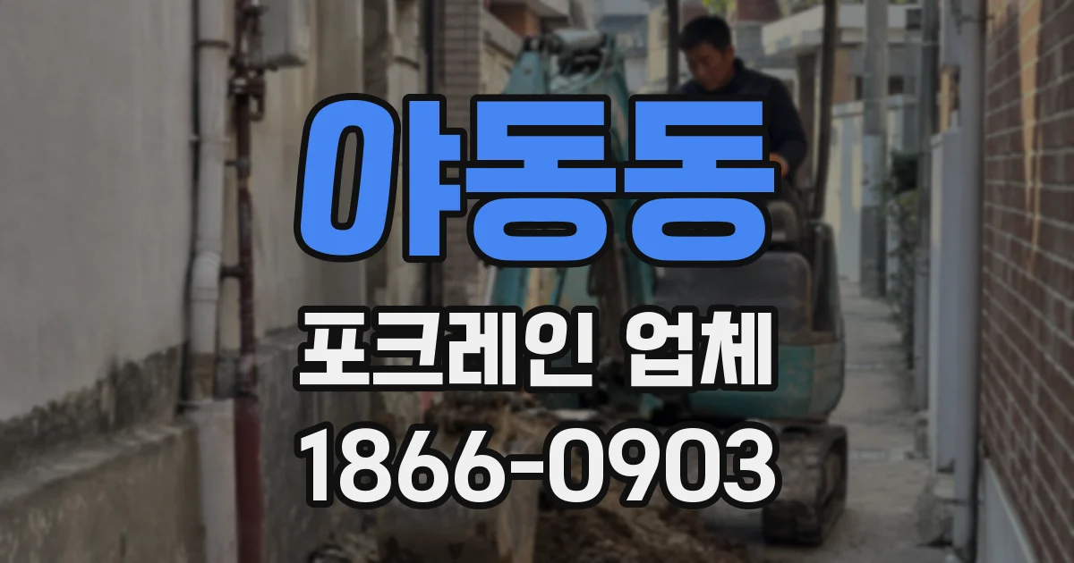 야동동 포크레인 업체