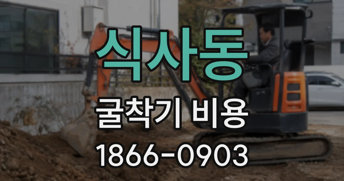 식사동 굴착기 비용