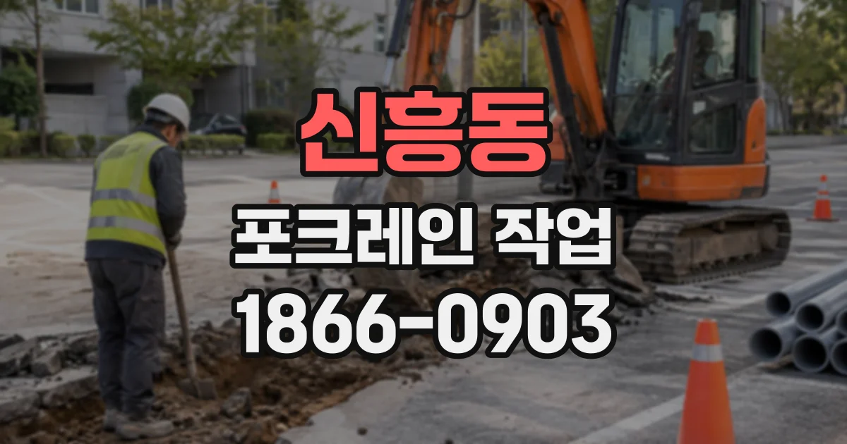 신흥동 포크레인작업