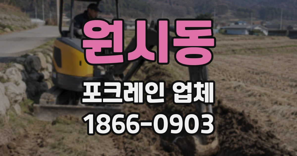 원시동 포크레인 업체