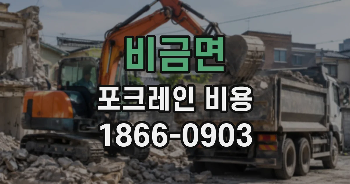 비금면 포크레인비용