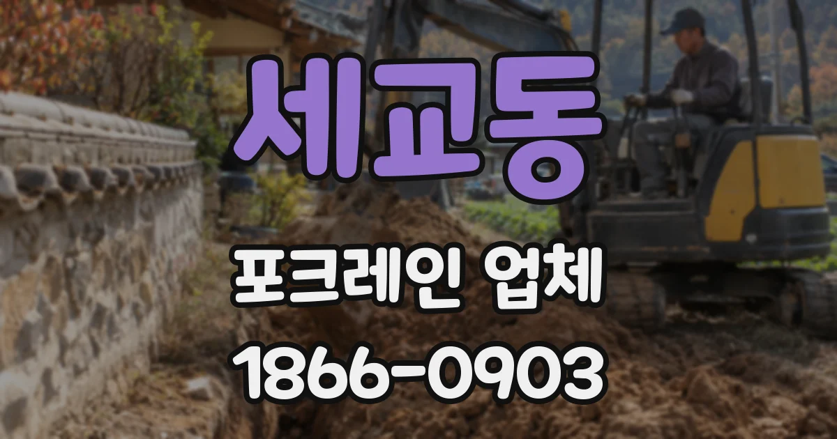 세교동 포크레인 업체