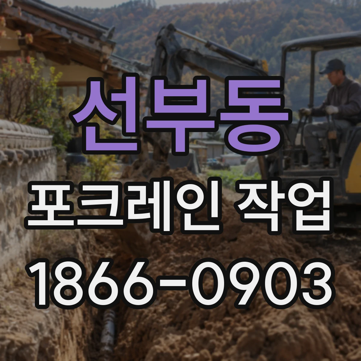 선부동 포크레인 작업