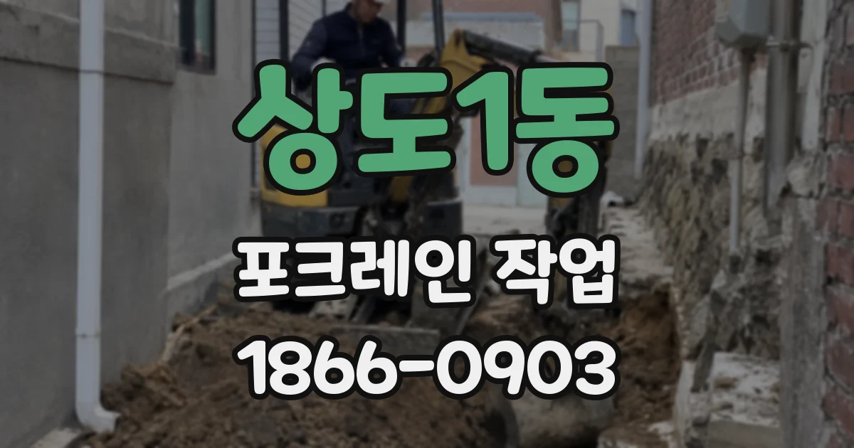상도1동 포크레인 작업