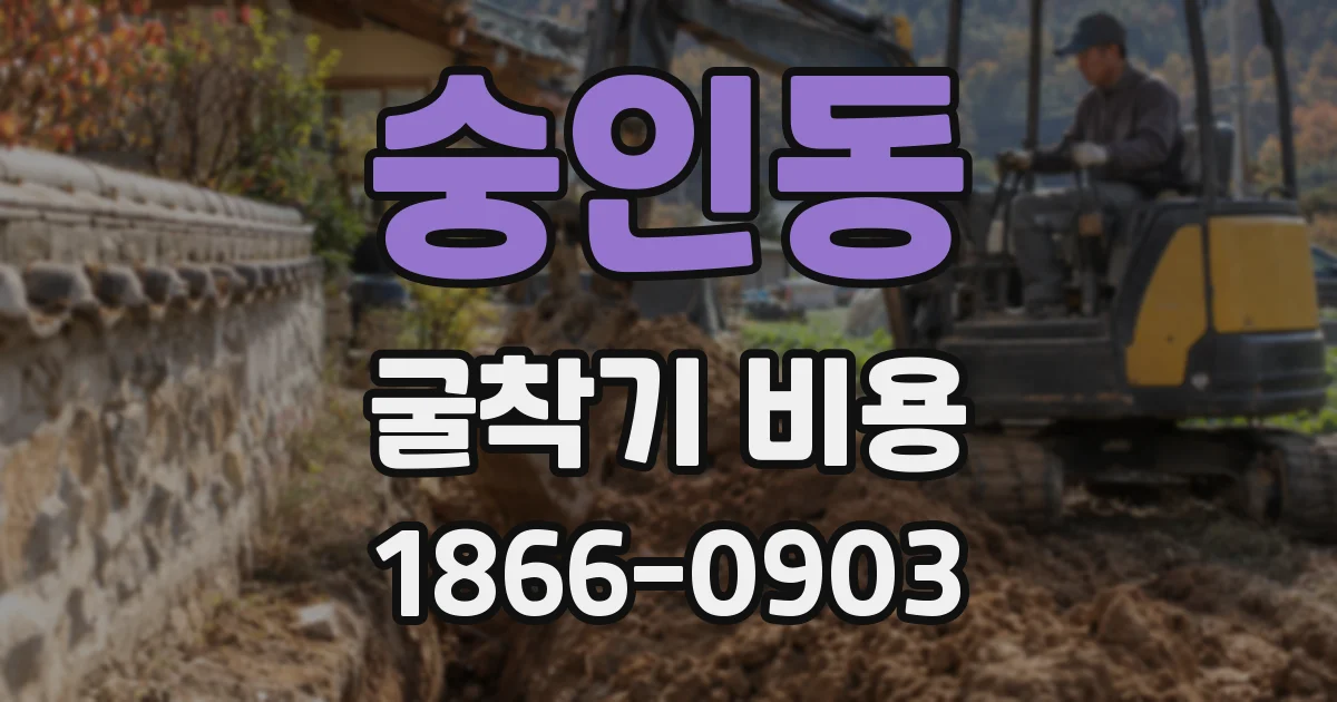 숭인동 굴착기 비용